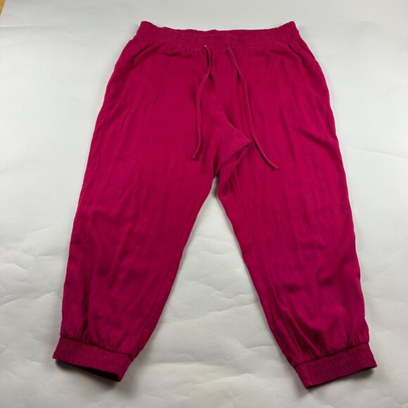 a new day Pants - A New Day Hot Pink Linen Blend Jogger Pant XXL